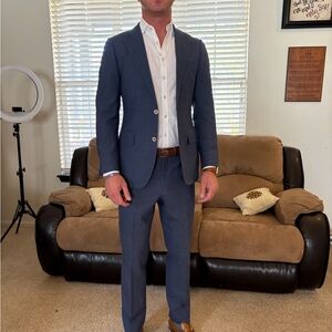 Suitsupply Blue Slim-Fit Suit with Notched Lapels